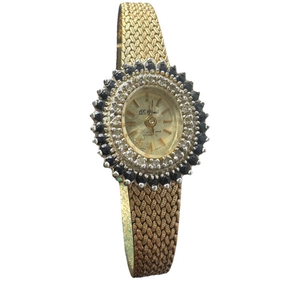 Da Vinci by Lucien Piccard ~50 Sapphire Diamond ladies watch brand new battery main image 5